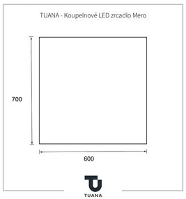 TUANA - Kúpeľňové LED zrkadlo Mero - 60x70 cm