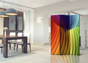Paraván - Rainbow Wave [Room Dividers] Veľkosť: 135x172, Verzia: Akustický