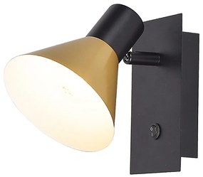 RABALUX Nástenné moderné osvetlenie ALVARO, 1xE14, 40W, lampa, čiernozlaté