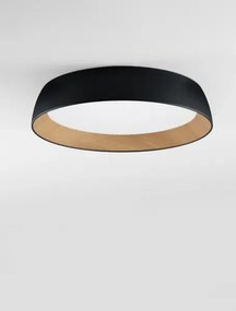 LED stmievateľné čierno-drevené moderné stropné svietidlo Sigi 60