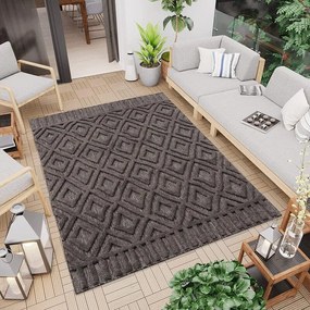 Dekorstudio Koberec na terasu SANTORINI - Boho 58377 antracitový Rozmer koberca: 80x150cm