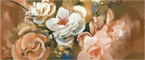 Obraz - Maľovaná kytica kvetov (120x50 cm)
