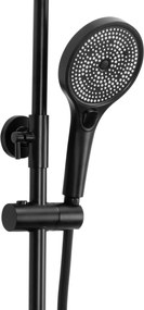 Rea Rebel, sprchový-vaňový set s dažďovou a ručnou sprchovou hlavicou, čierna matná, REA-P2416