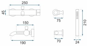REA-B6641 - Vaňová súprava LUNGO lesklý chróm