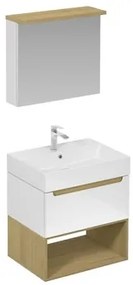 Kúpeľňová zostava s umývadlom vrátane umývadlovej batérie, vtoku a sifónu Naturel Stilla biela lesk KSETSTILLA010, 1 ks