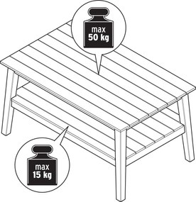 Záhradný konferenčný stolík, cca 80 x 50 cm
