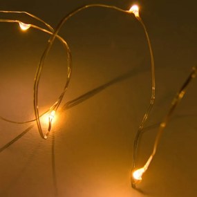 DECOLED LED dekoratívna reťaz s kvapkami na batérie, teplá biela, 2 m