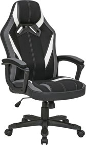 XXXLutz HERNÁ STOLIČKA, vzhľad kože, mikrovlákno, sivá, čierna, biela Xora - Kancelárske stoličky - 001884001901