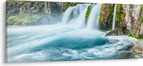 Obraz - Skaly s vodopádmi (120x50 cm)