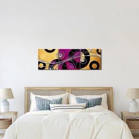 Obraz abstrakcie (s hodinami) (90x30 cm)