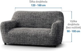 Bielastické poťahy VITTORIA šedá dvojkreslo (š. 120 - 160 cm)
