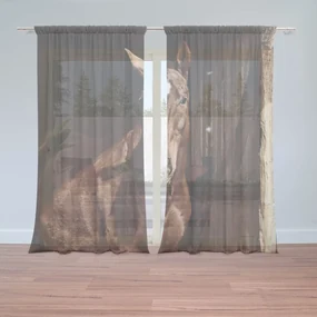 Sablio Záclony Kôň v stajni: 2ks 150x250cm