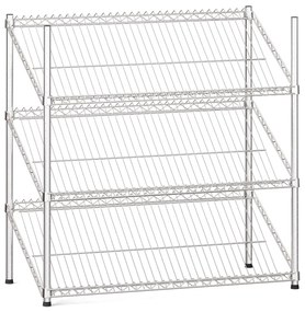 Drôtený regál so šikmými policami, 900 x 900 x 450 mm, 3 police