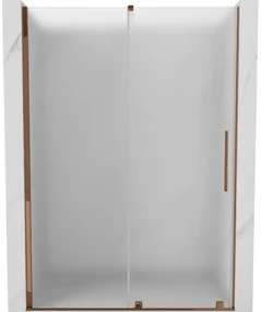 Mexen Velar, posuvné sprchové dvere do otvoru 130 cm, 8mm sklo námraza, ružové zlato, 871-130-000-31-60