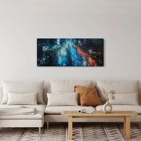 Obraz - Veľkomesto, olejomaľba (120x50 cm)