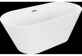 Mexen Flavia voľne stojaca vaňa 170 x 75 cm, biela, Prepad Zlatá - 54031708000-G