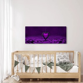 Obraz fialového srdca (120x50 cm)