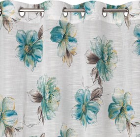 ZÁVES NA KRÚŽKOCH LISA 140X260 CM KVETY