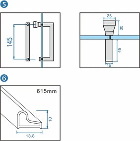 BPS-koupelny Päťuholníkový sprchovací kút KZ10B GL 90x90 zlatá/transparent - bez vaničky