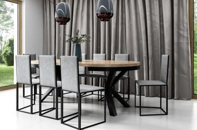 Okrúhly rozkladací jedálensky stôl PASI 120cm Kominácia stola: čierna matná - biele nohy
