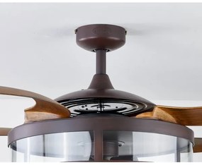 FANAWAY 212925 - LED Stropný ventilátor CLASSIC 3xE27/4W/230V hnedá + DO