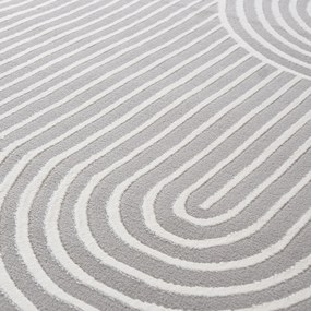 TA Koberec NG81A GRAY/WHITE ELLEN Sivý Obdĺžnikový Rozmer: 140x200 cm