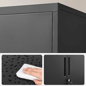 SongmicsHome Viacúčelová kovová skrinka RAVEN, 40x80x90cm, čierna