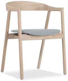 Jedálenská stolička z masívneho dubového dreva s modrosivým sedadlom Gazzda Muna