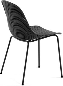 Tmavosivá kovová záhradná stolička Quinby – Kave Home