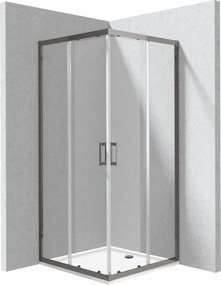 Deante Štvorcový sprchový kút Funkia Evo 90x90 cm - KYCPD099P, titán mat + sprchová vanička biela