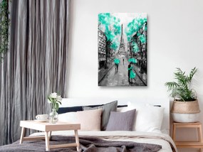 Artgeist Obraz - Paris Rendez-Vous (1 Part) Vertical Green Veľkosť: 60x90, Verzia: Premium Print