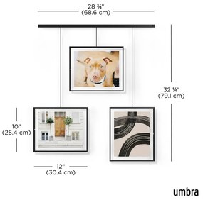 Čierne kovové rámčeky na stenu v súprave 3 ks 73x82 cm Exhibit – Umbra
