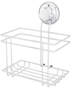 Samodržiaca kovová kúpeľňová polička v striebornej farbe Bestlock Bath – Compactor