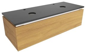 Kúpeľňová skrinka s granitovou doskou SAT Feel 120x30x46 cm dub medový mat SATFEEL120DMZ, 1 ks