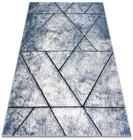 Moderný koberec COZY 8872 Wall,   geometrický , trojuholníky - Štrukturálny,  dve vrstvy rúna, modrá