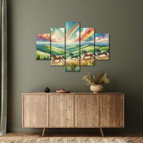 Obraz – Kone cválajúce krajinou (150x105 cm)