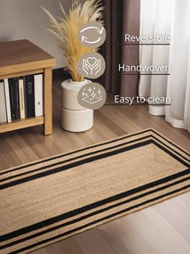 Hanse Home, Behúň Looma 106302 Natural Gold Black, 70x200, béžová, chodba / predsieň