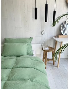 Zelené mušelínové obliečky na dvojlôžko 200x200 cm Plain Muslin – Butter Kings
