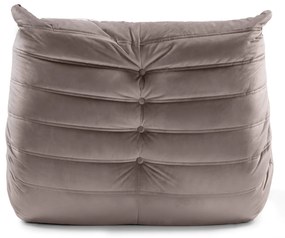 Designové sametové křeslo Fugi hnědo-šedé