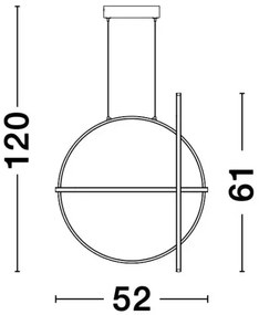 LED luster Arte 52 čierne