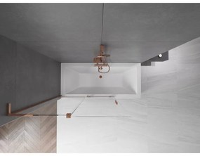 Mexen Velar L, 2-krídlová posuvná vaňová zástena 120 x 150 cm, 8mm číre sklo, ružové zlato, 896-120-003-01-60