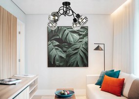 BERGE Sklenená LED závesná lampa 4xE27 - okrúhle horizontálne pruhy