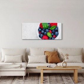 Obraz - miska s lesným ovocím (120x50 cm)