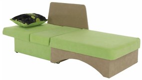 Tempo Kondela Rozkladacie kreslo, zelená/béžová, ľavá, KUBOŠ