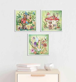 Séria 3 plagátov pre dievčatá - Čarovný les (Tinker Bell) - 30 x 30 cm