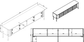 TV stolík Vera 190 cm kašmírový