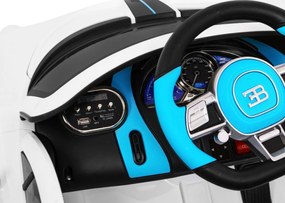 Ramiz Detské autíčko na batérie Bugatti Divo biele + diaľkové ovládanie + EVA kolesá + pomalý štart + LED + MP3