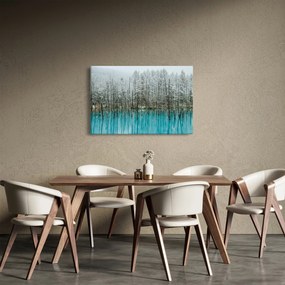 Obraz - Tyrkysový rybník, Biei, Japonsko (90x60 cm)