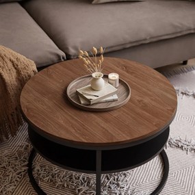 KONFERENČNÝ STOLÍK LEONARDO S POLICOU DUB STIRLING + ČIERNY