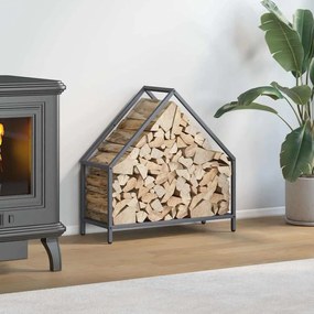 Stojan na palivové drevo Antracit Oceľ valcovaná za studena 864305